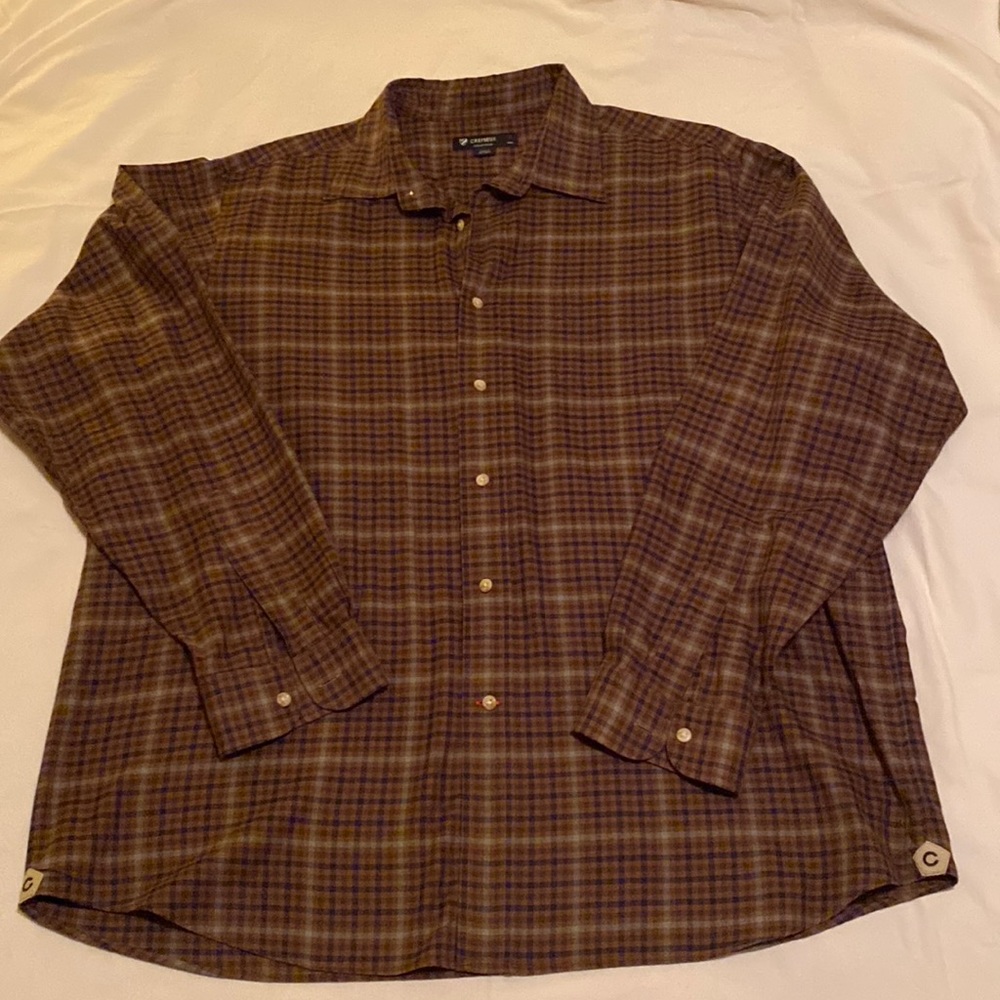 Mens Daniel Cremieux Shirt Brown Plaid XL